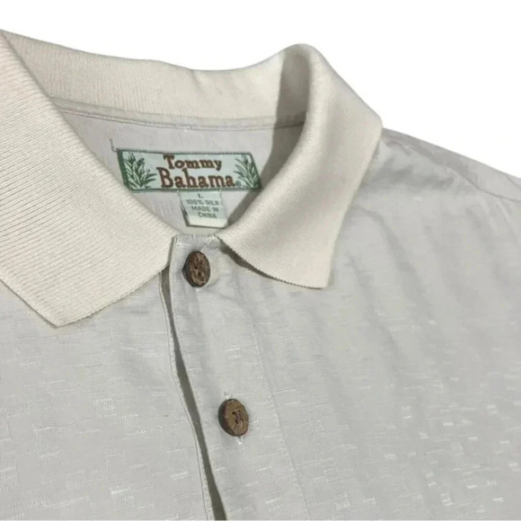 Tommy Bahama Silk Collard Shirt in Yellow size XLarge - Picture 2 of 6